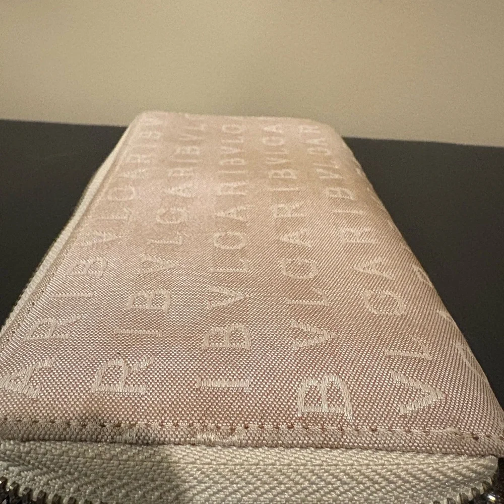 BVLGARI Logo Canvas Zip Wallet
